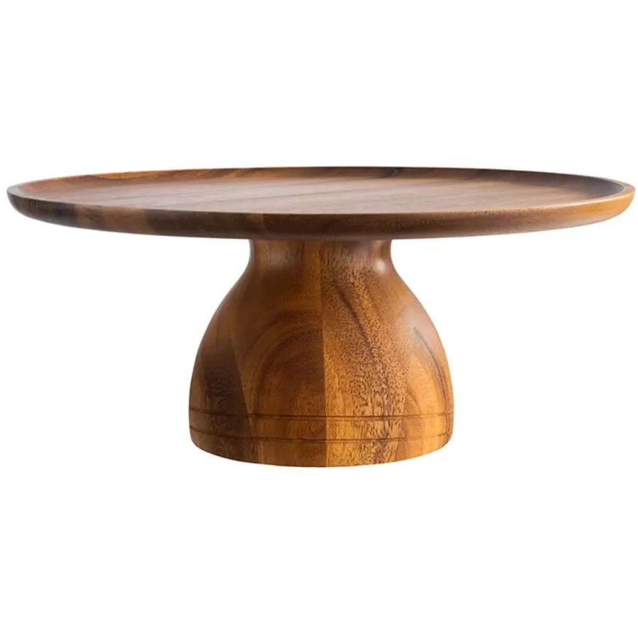 APS Tortenständer Acacia braun Akazienholz B 38.5 cm Rund