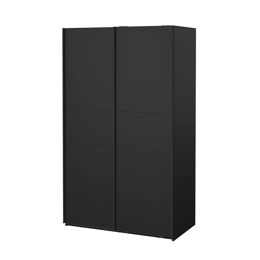 Como Schiebetürenschrank 2 Türen 120x200cm matt schwarz.