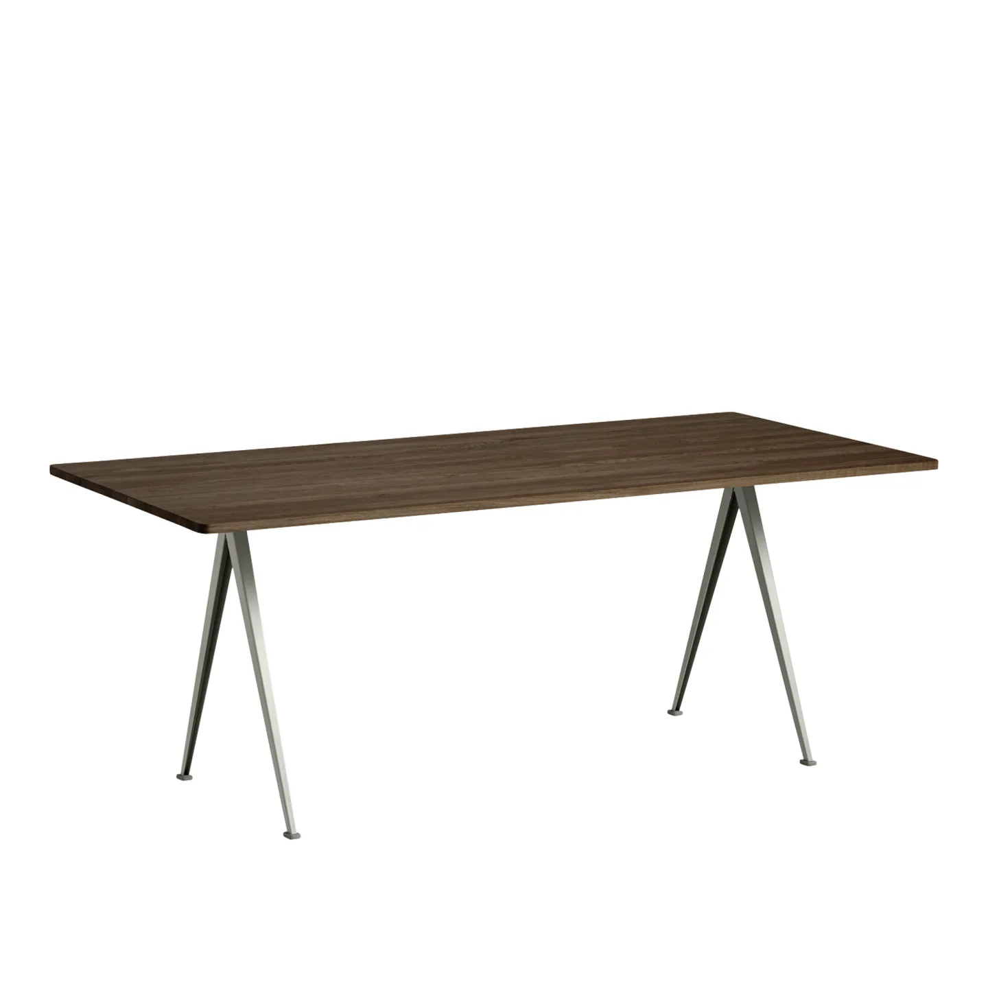 HAY - Pyramid Table 02 - Beige Base - Smoked Oak - 190x85 cm - Matbord - Friso Kramer,Wim Rietveld - Träfärgad - Metall/Trä