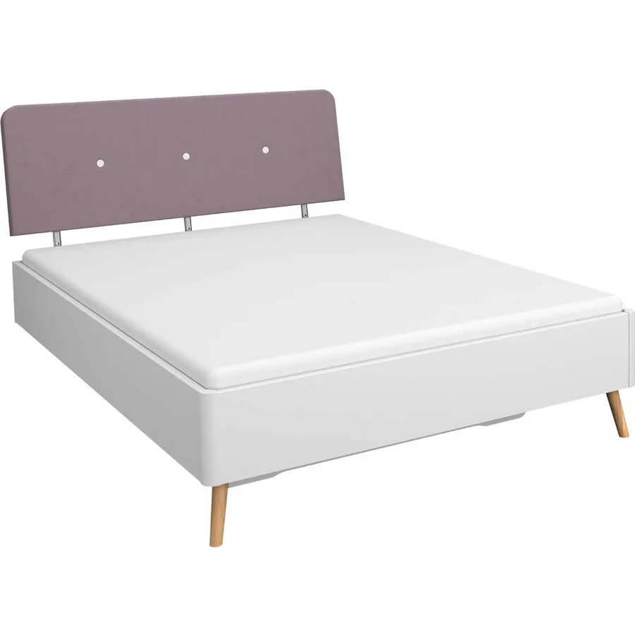 Bett Kolding Lack weiss Holz 160 x 200 cm
