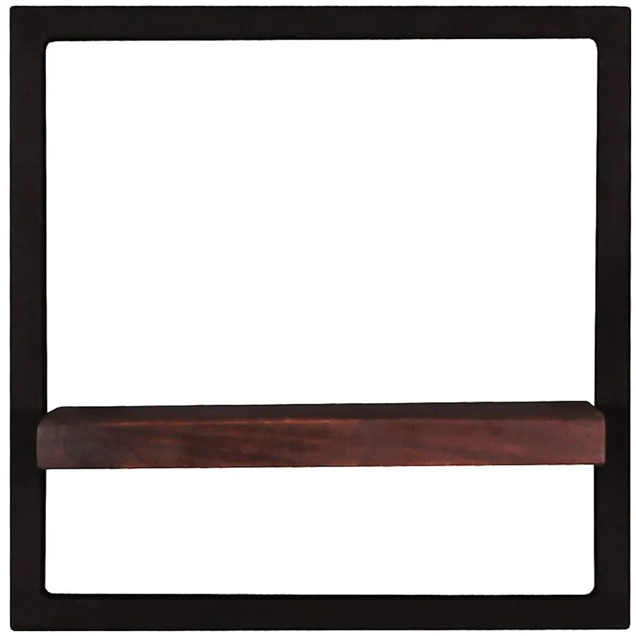 Wandregal Mirah braun, schwarz Altholz B 35 T 25 cm