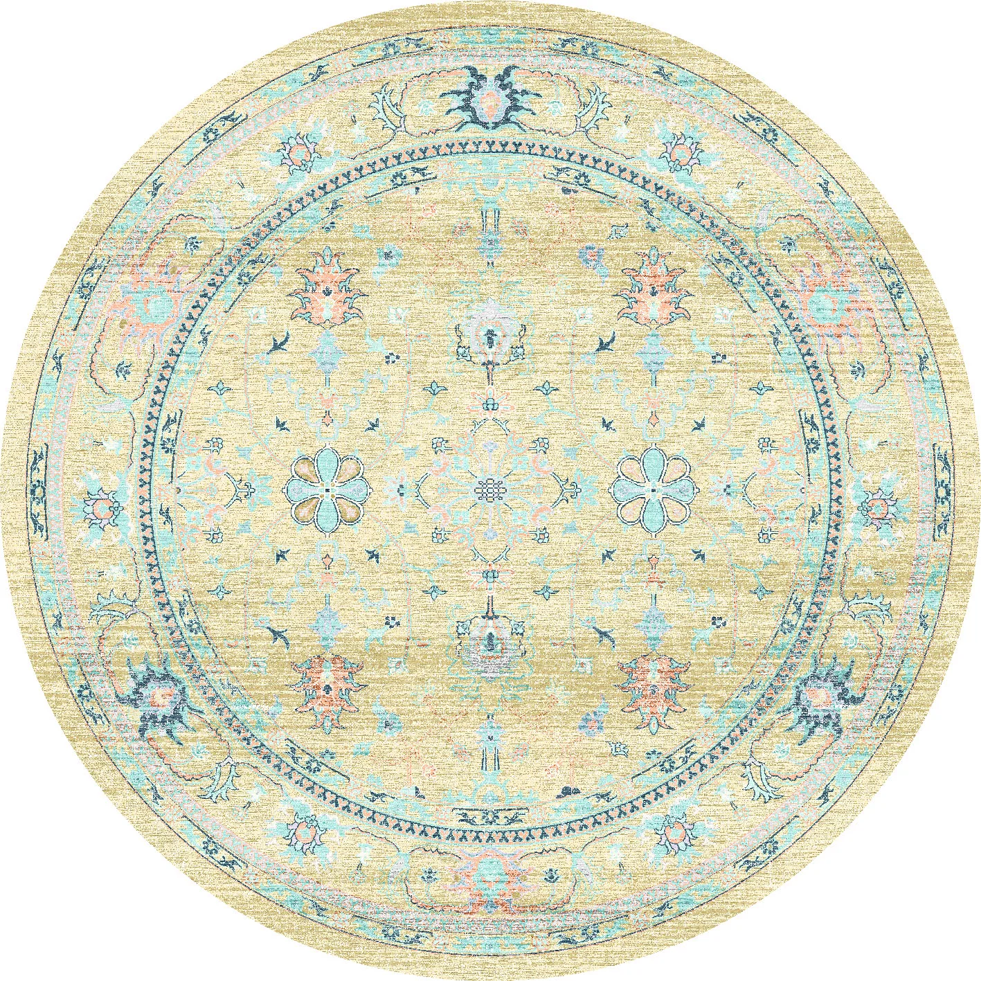 Rundt teppe - Livley (gul) (Størrelse: Ø 160 cm)