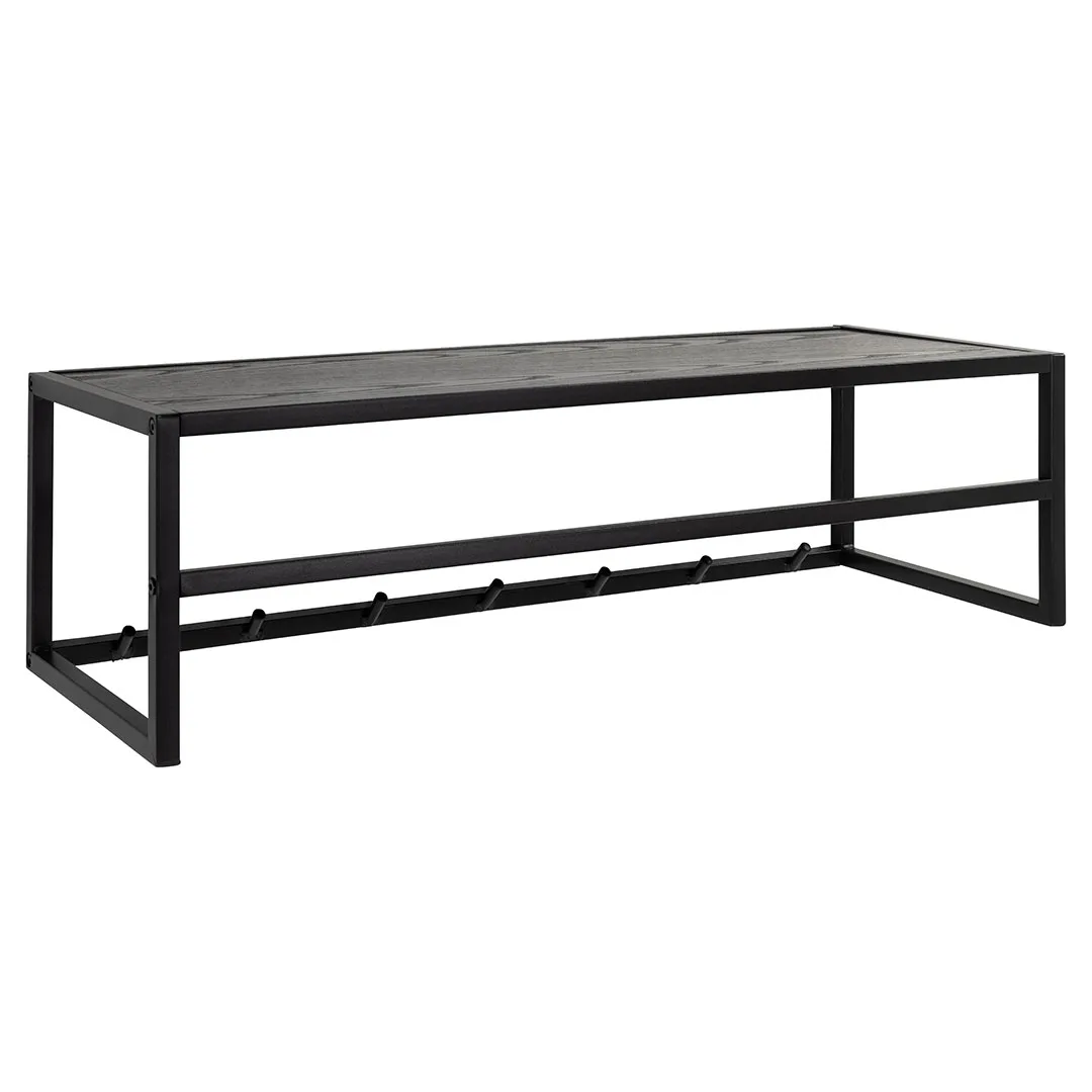 Seaford Wandgarderobe 1 Regal 7 Haken schwarz.