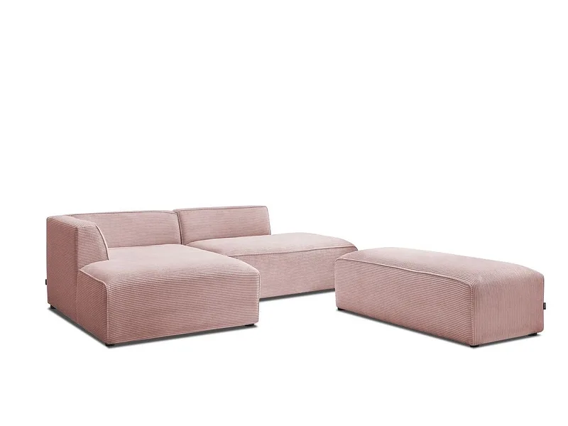 Ecksofa BOBOCHIC MEGEVE Cord-Stoff rosa