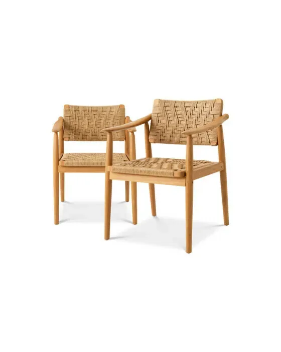 Coral Bay spisestol natural teak 2-sæt