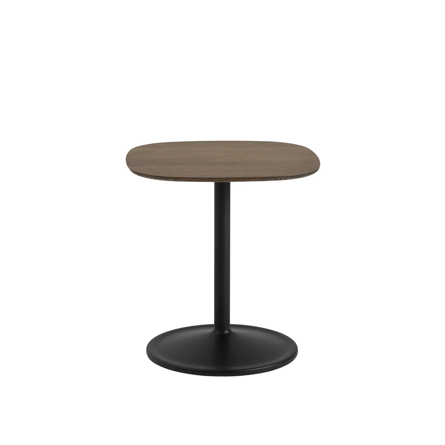 Muuto - Soft side table H 48cm solid smoked oak/black - Sidobord - Jens Fager - Brun,Träfärgad,Svart - Metall/Trä