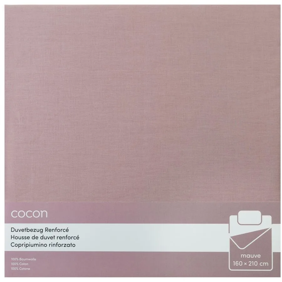 Duvetbezug COCON Mauve Baumwolle 160 x 210 cm - Material: Renforcé