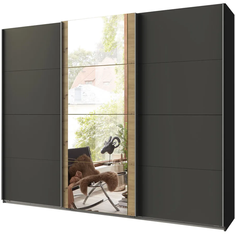 Kleiderschrank Juli graphit Holzwerkstoff B 313 cm
