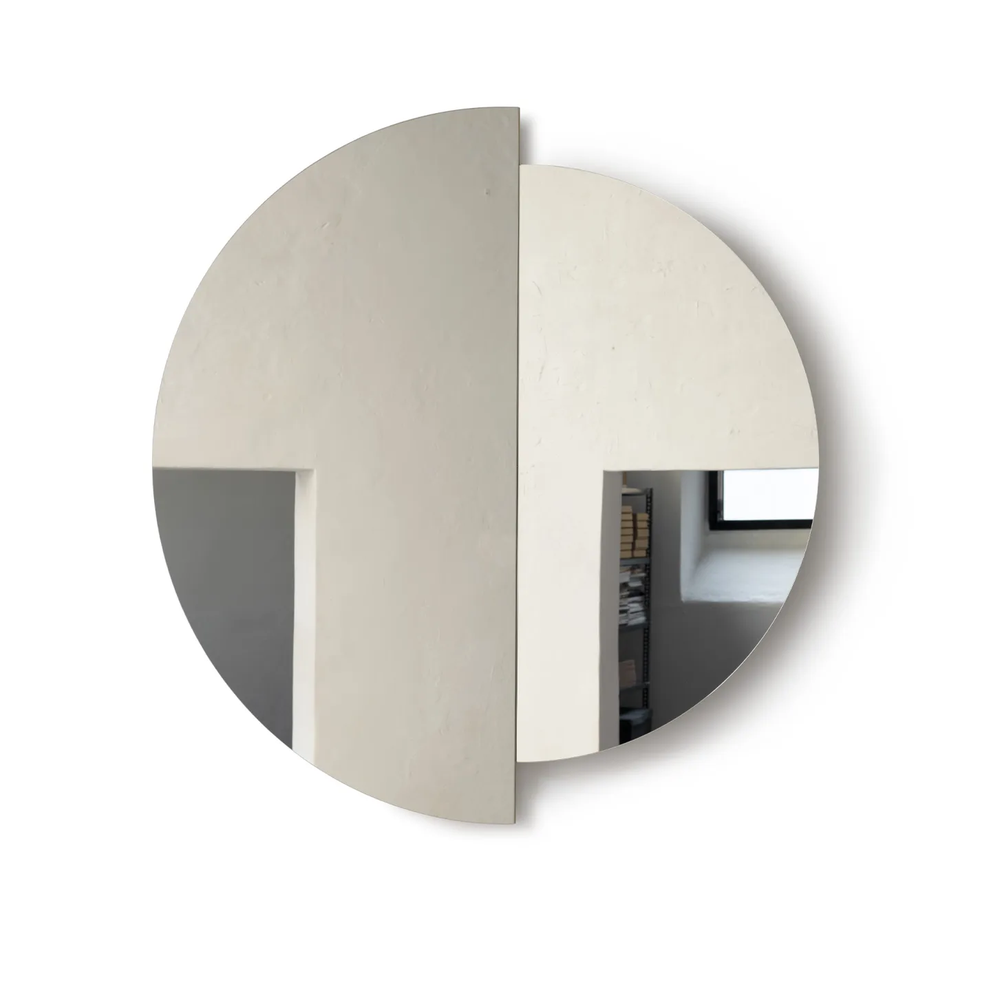 Mazo - Rae Mirror Ø120 - Ivory - Väggspeglar - Jessica Vedel - Beige - Glas/Trä