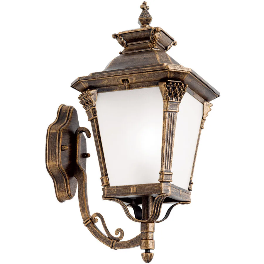 Wandlampe aussen Aiko 23 cm 47 cm - Farbe: Patina - Material: Siluminguss/Glas
