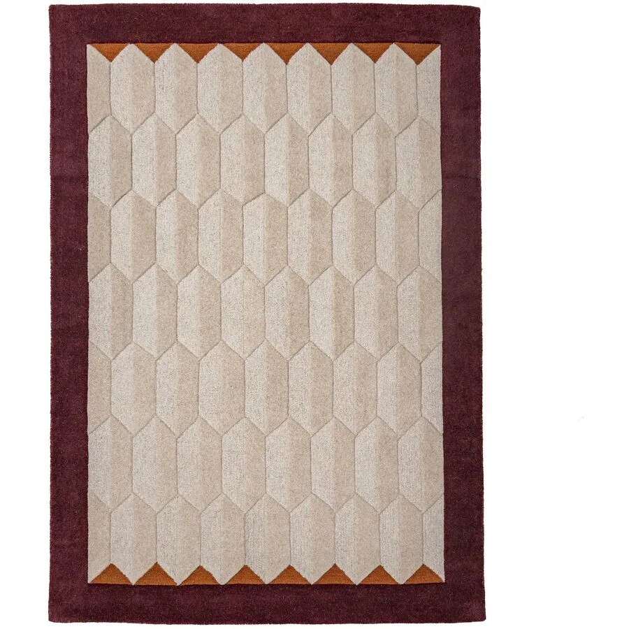 Teppich Auberon BURGUNDER Symmetrie 100% Wolle 200 x 290 cm