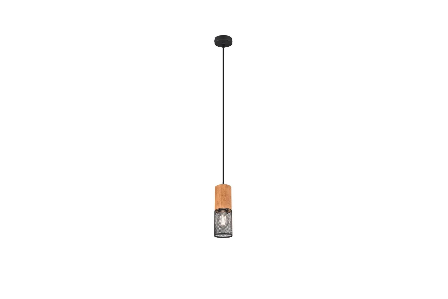 Tosh Taklampa E27 mattsvart - Natur/Matt svart