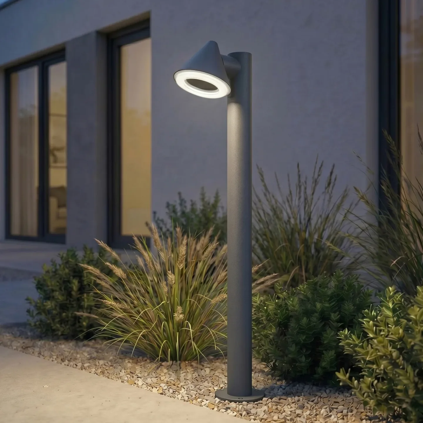 Soran LED-Wegeleuchte, Metall, Höhe 100 cm, schwarz, IP44 - Lindby - Modern - Einflammig