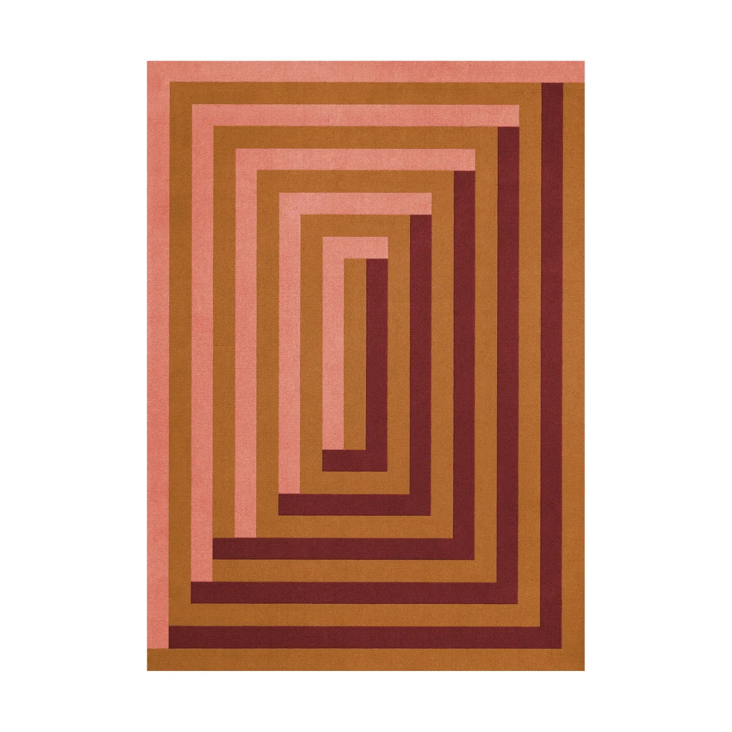 Layered Teklan Labyrinth ullmatta Coral pink, 300x400 cm