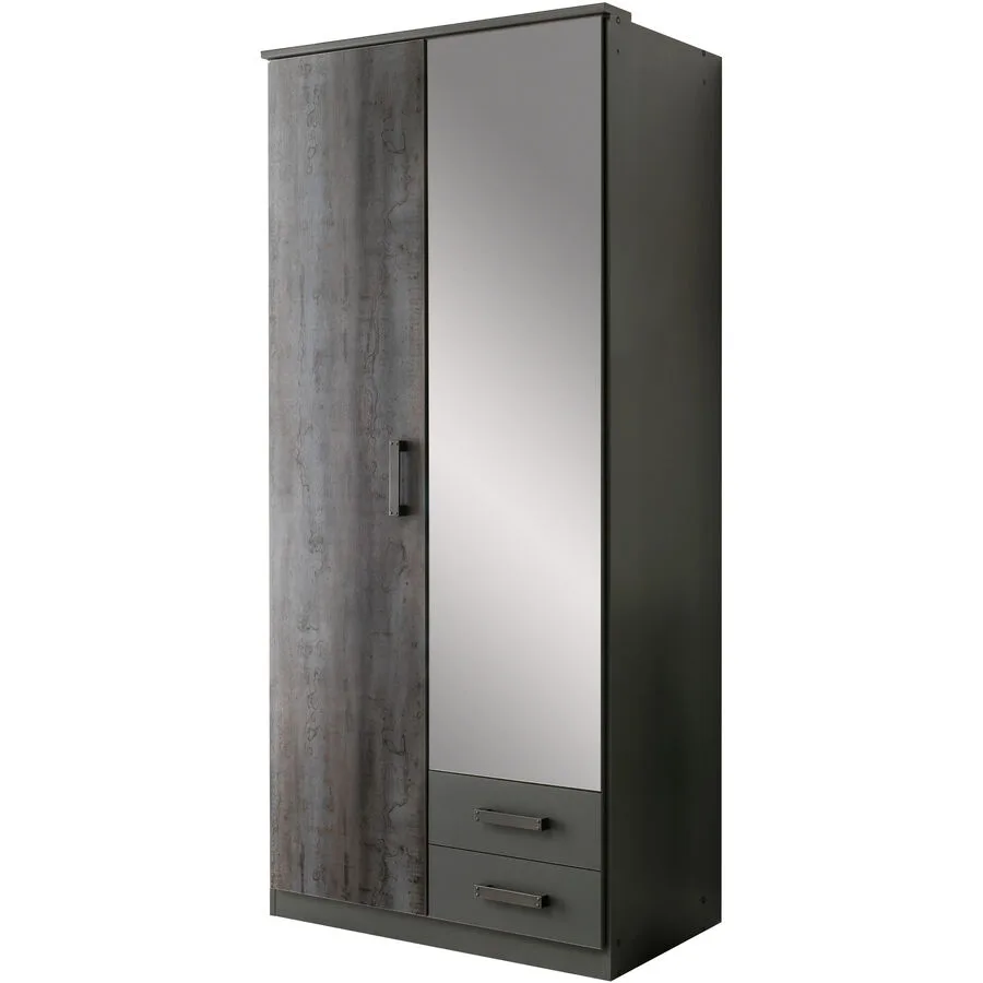 Kleiderschrank Erik graphit Holzwerkstoff B 90 cm