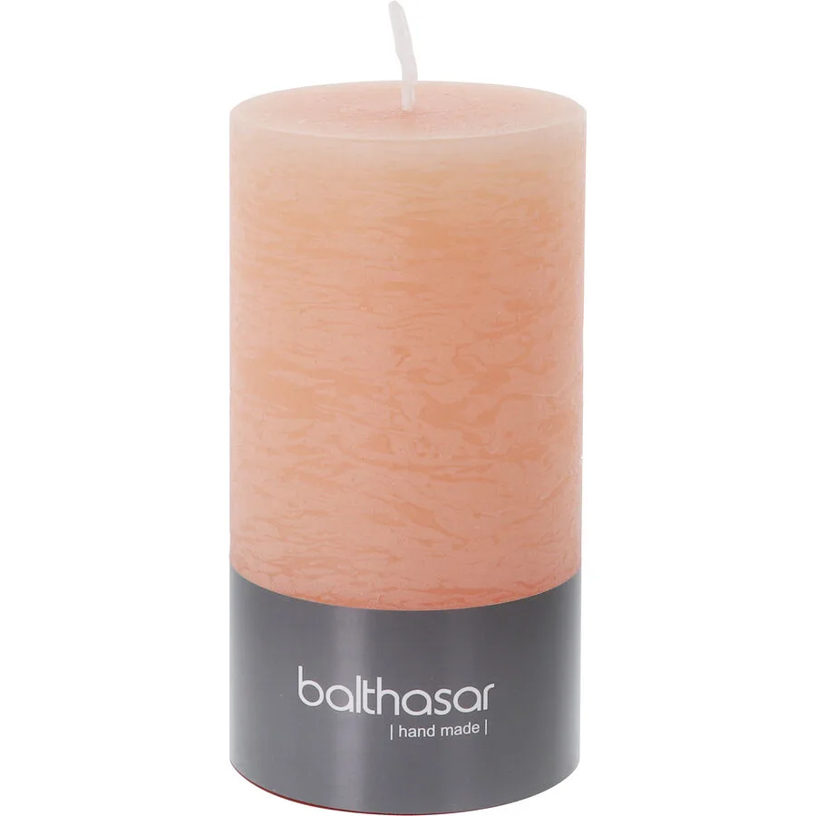 Balthasar Kerze Rustico apricot H13 cm D7 cm, Brenndauer 60h - Material: Wachs