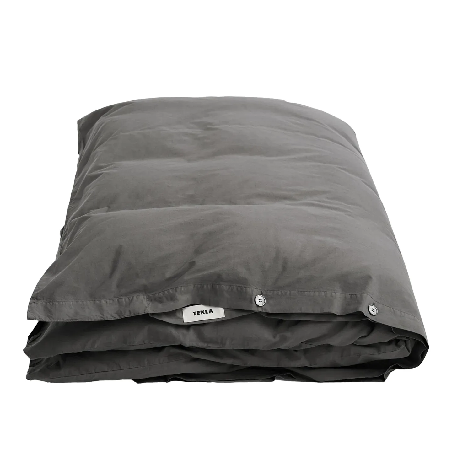 Tekla - Percale Double Duvet Cover, 220x220, Dark Taupe - Påslakan