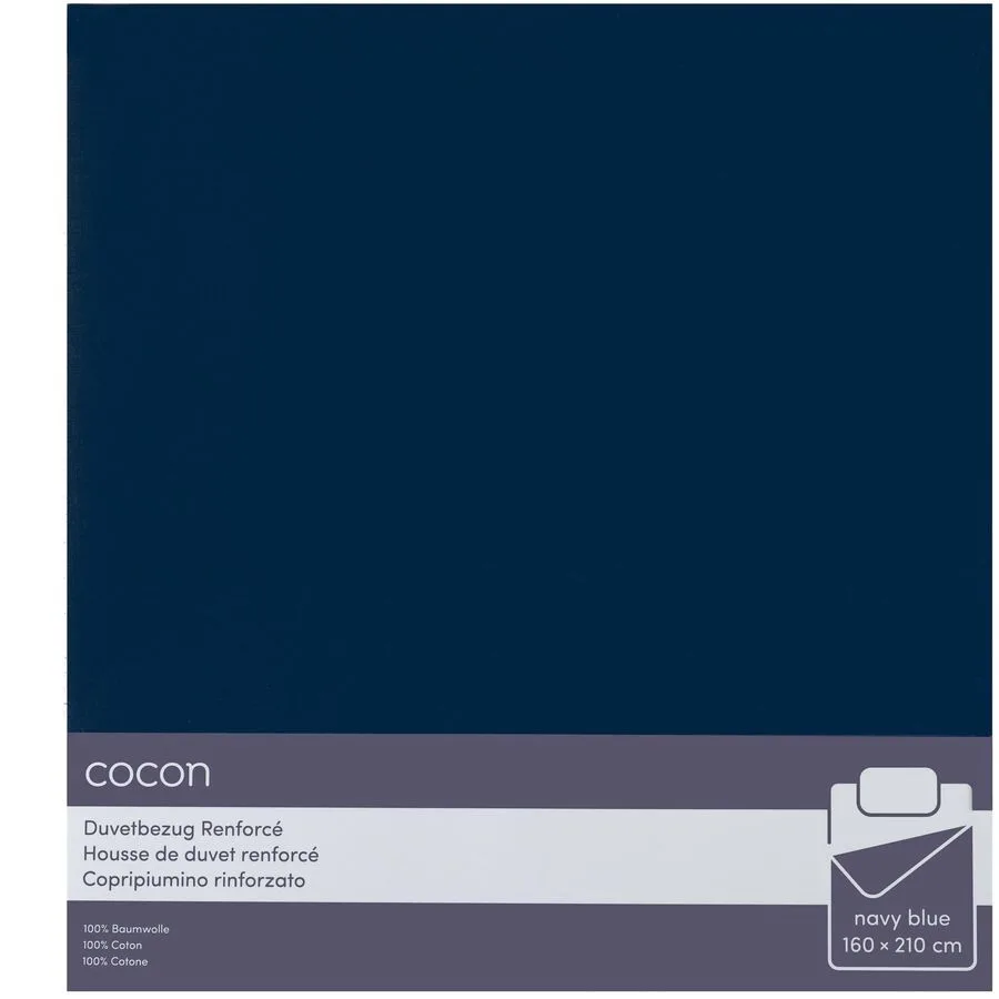 Duvetbezug COCON Marineblau Baumwolle 160 x 210 cm - Material: Renforcé