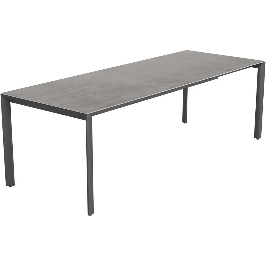 Gartentisch ausziehbar Tropea Schwarz matt / Kreta Mineralkeramik/Stahl pulverbeschichtet B 180 T 90 cm - Möbel Konfigurator: Traummöbel individuell