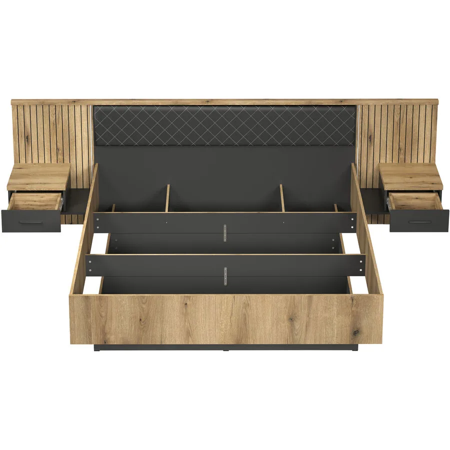 Bett Beatrice eiche Holzwerkstoff 180 x 200 cm