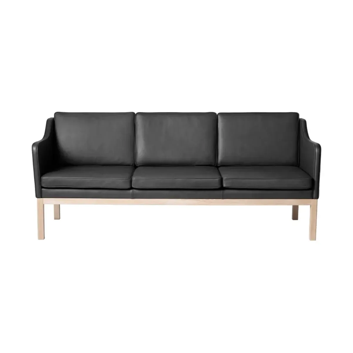 FDB Møbler MK46 Mogens Koch 3-sits soffa Lacquered oak-black leather