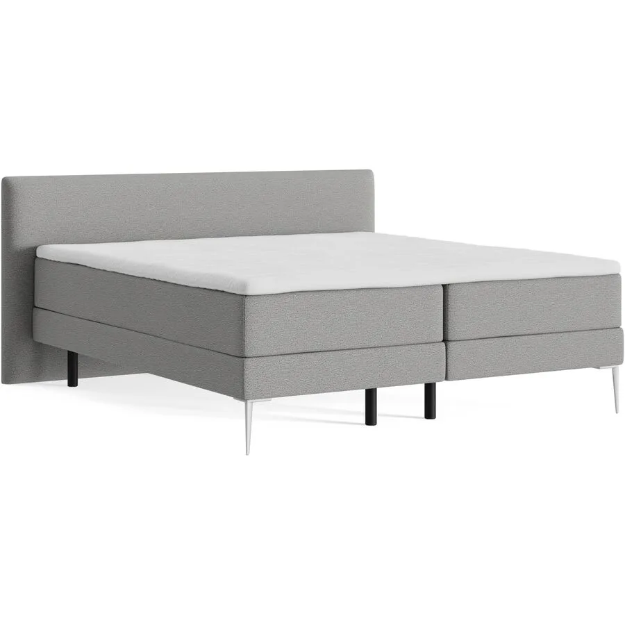 Boxspringbett Bela hellgrau Stoff 180 x 200 cm - Möbel Konfigurator: Traummöbel individuell zusammenstellen