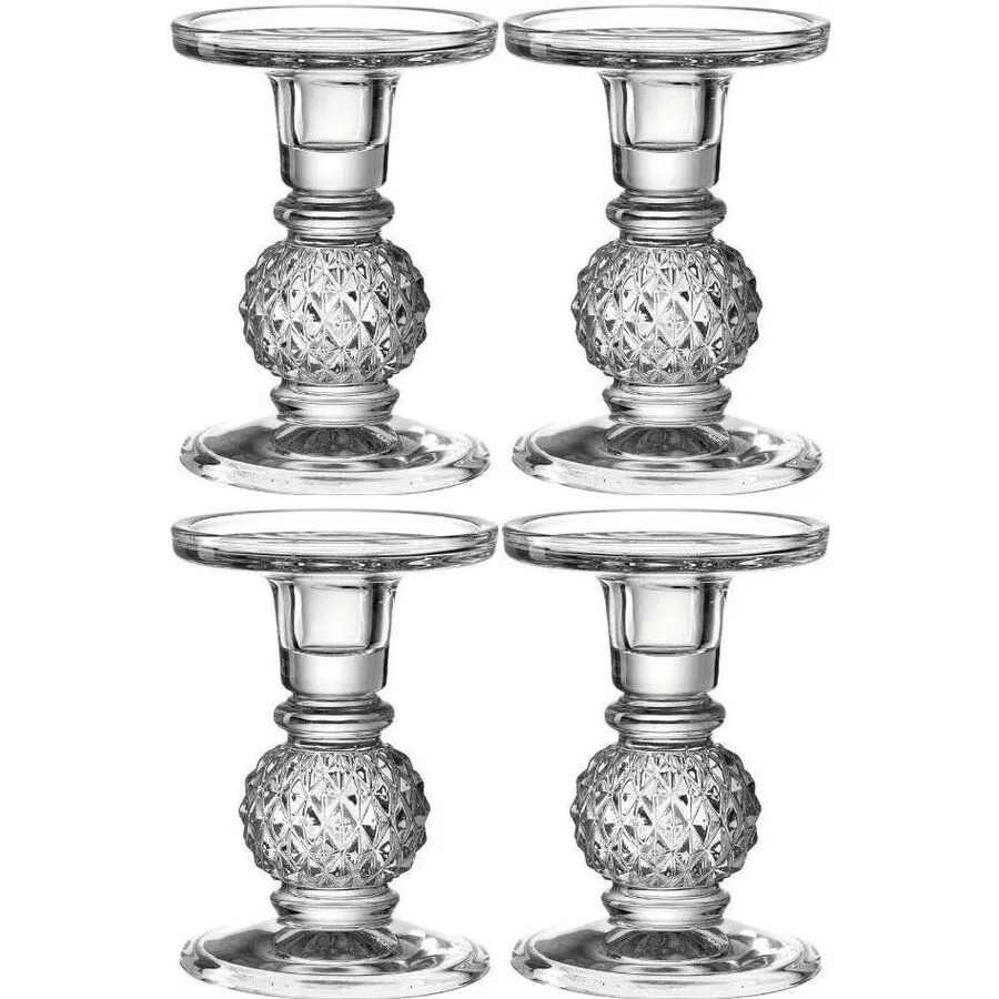 Kerzenständer-Set Leonardo Transparent Glas 13 cm