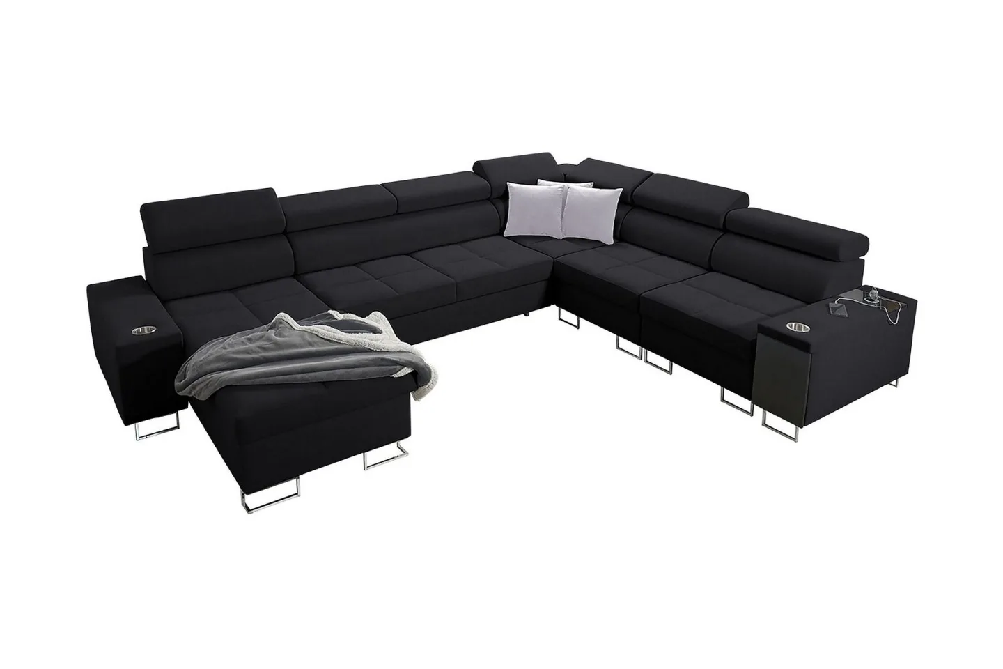 Morenia 4-sits Hörnbäddsoffa Vänster - Svart