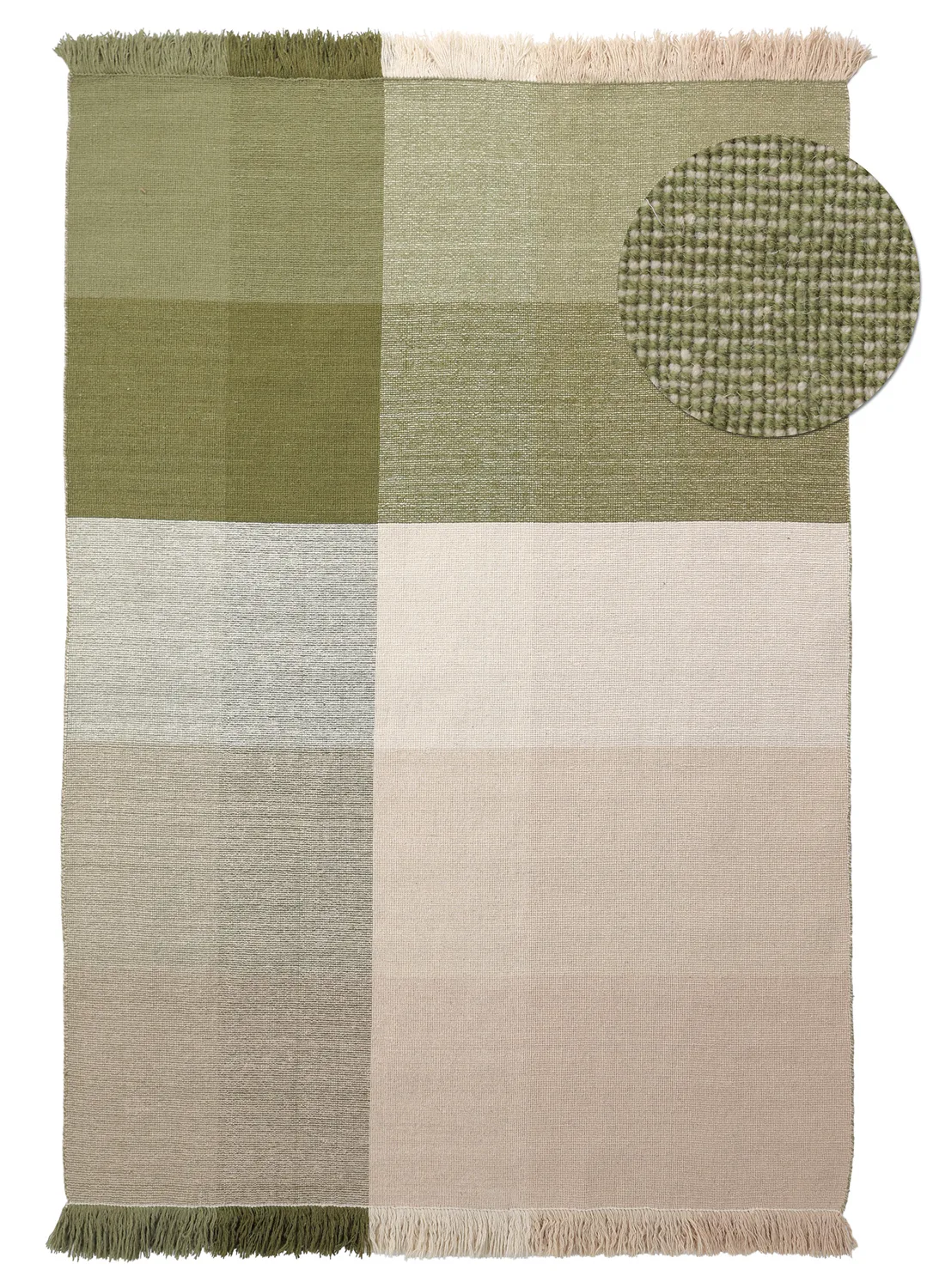 Ullteppe - Chaves (grønn/beige) (Størrelse: 240 x 340 cm)