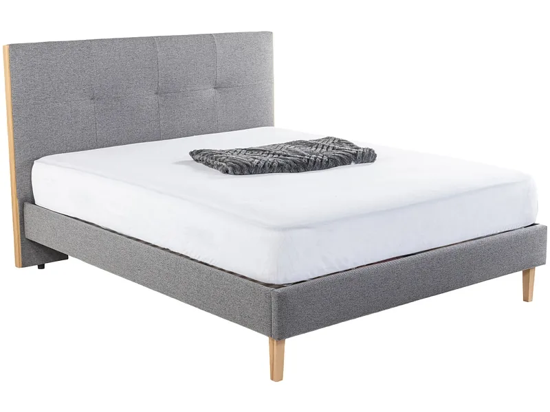 Bett AMANDA 160x200cm stoff grau