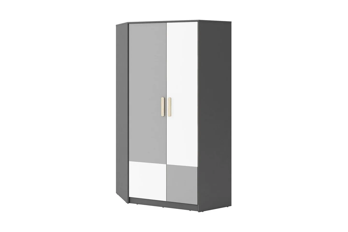 Pok Garderob 95x95x193 cm - Grå/Svart/Vit