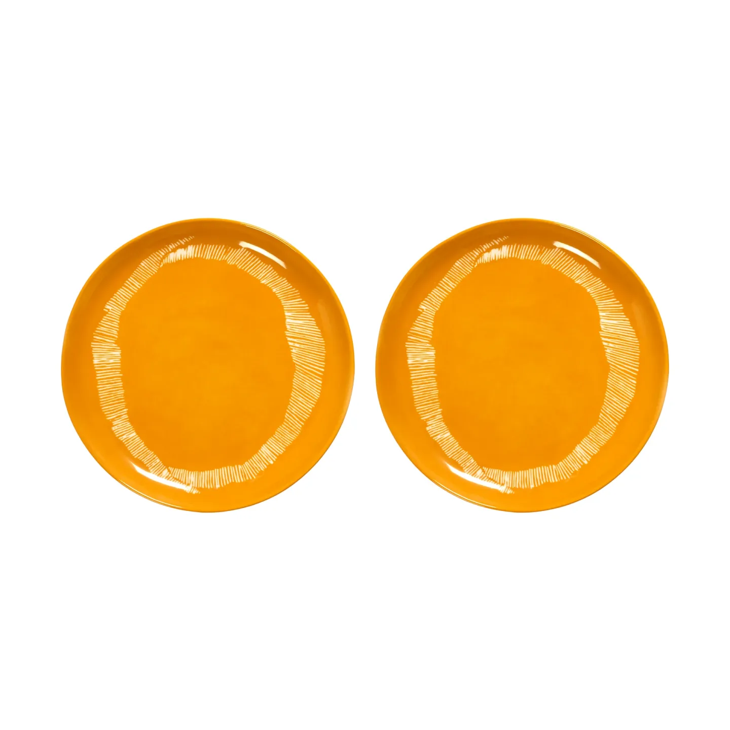 Serax Ottolenghi Feast Teller M Ø22,5 cm 2er Pack Yellow stripes-white