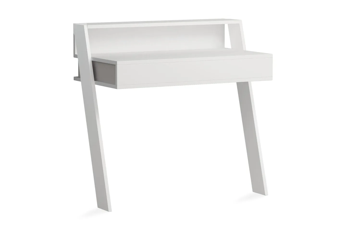 Homitis Väggskrivbord 94 cm med Förvaring Låda + Hylla - Vit