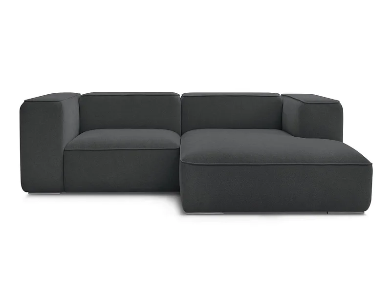 Ecksofa BOBOCHIC ZEPHYR Stoff mit Textur dunkelgrau