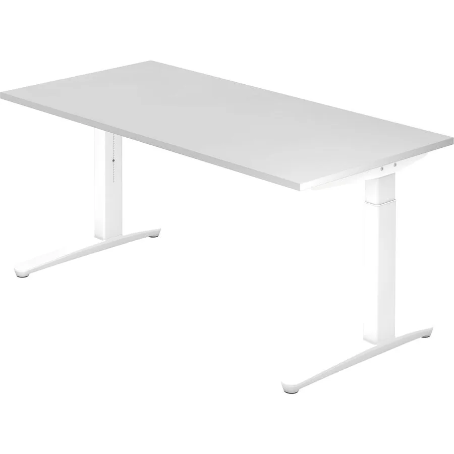Schreibtisch Office weiss Holzwerkstoff Höhenverstellbar B 160 T 80 cm