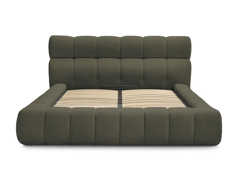 Kastenbett BOBOCHIC MONT-BLANC 180x200cm boucle-stoff grün