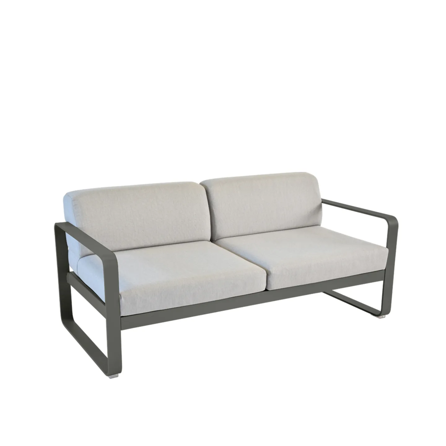 Fermob - Bellevie 2 Seater Sofa Flannel Grey Cushions, Rosemary - Soffor utomhus - Pagnon & Pelhaître