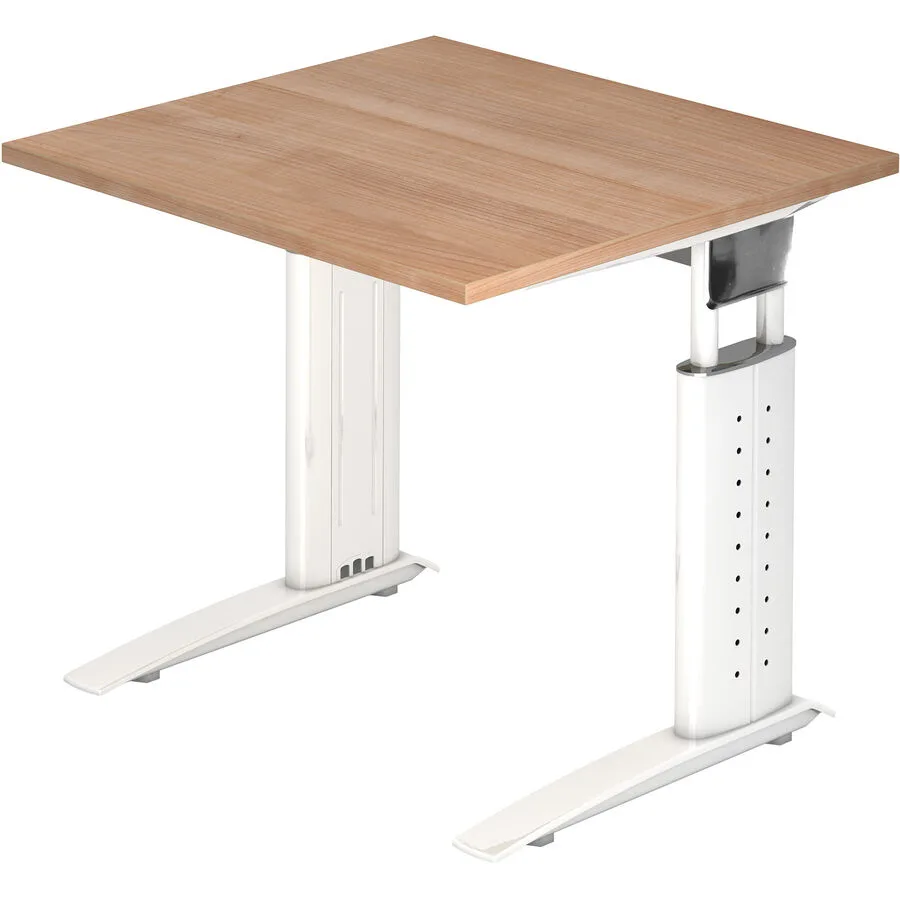 Schreibtisch Office Nussbaum/weiss Holzwerkstoff B 80 T 80 cm