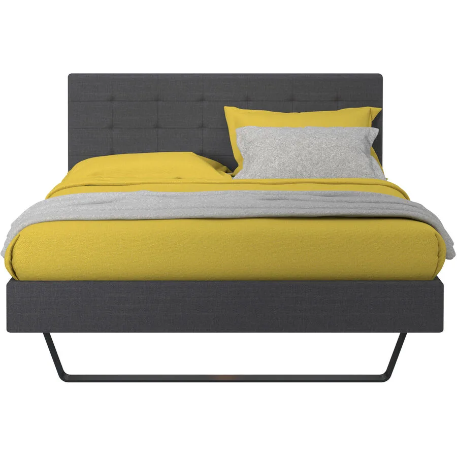 Modular Bett Donatella anthrazit Stahl/Stoff 180 x 200 cm