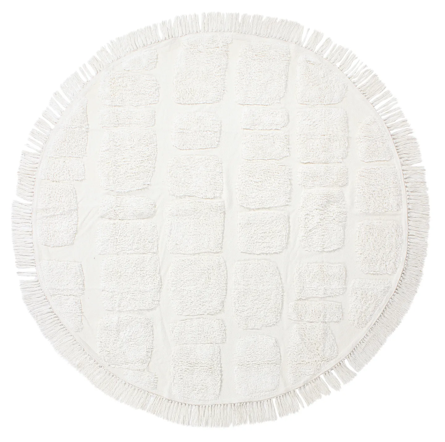 Runde tepper - Salem Natural Cotton Shaggy (offwhite) (Størrelse: Ø 160 cm)