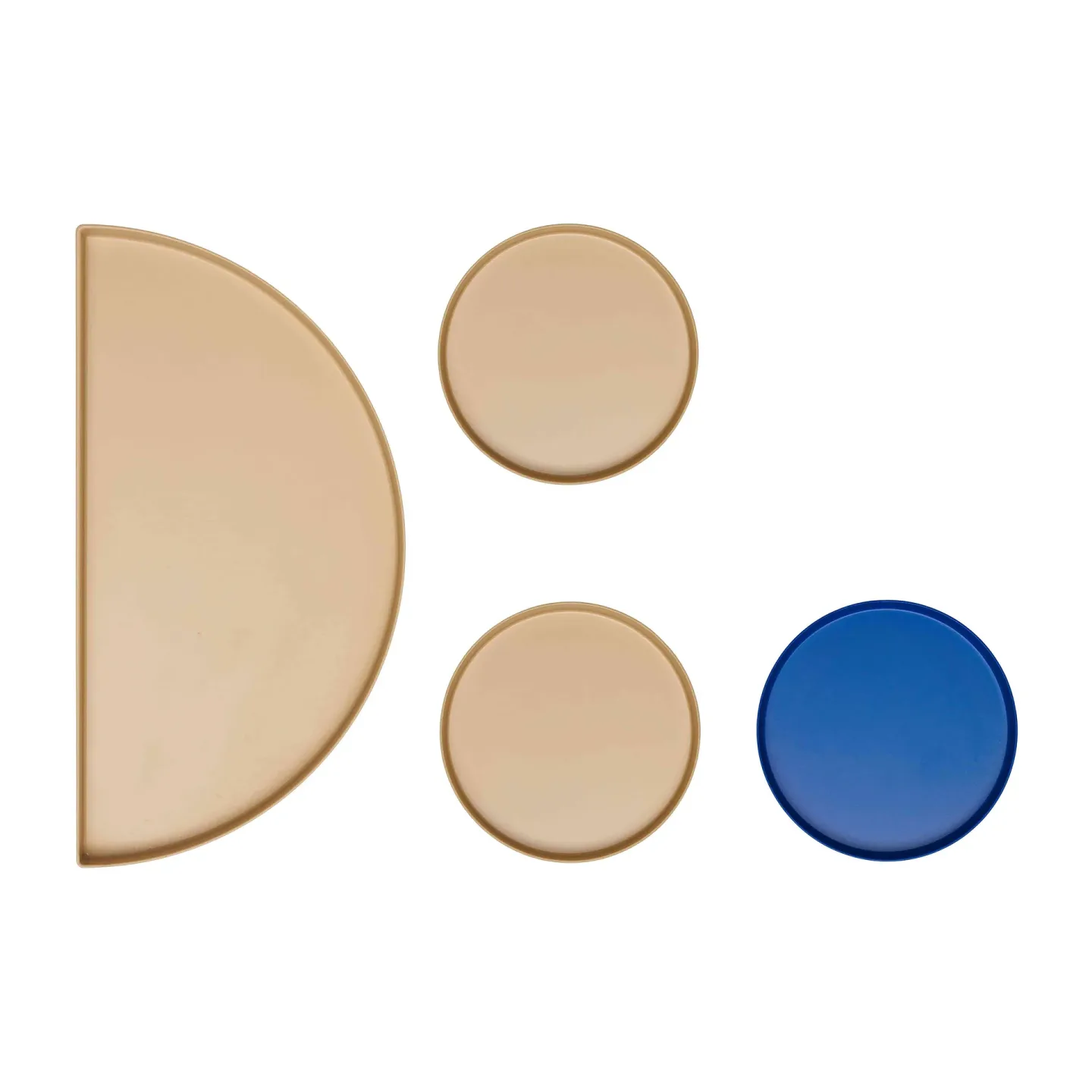 Design Letters Treasure Trays Tablett 4er Set Beige-cobalt blue