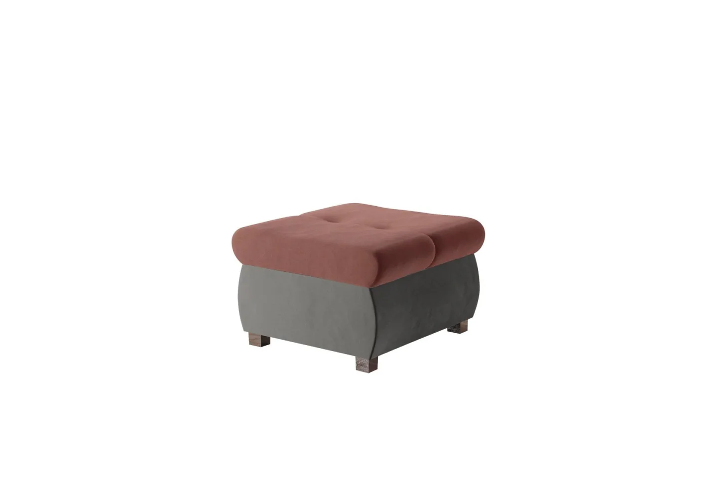 Cerys Fotpall 60 cm - Grå/Rosa