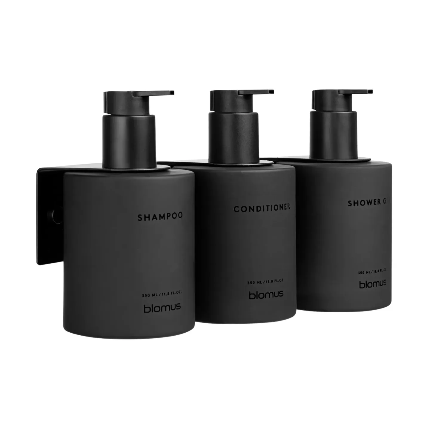 blomus Kirei Glasflaschen inkl. Wandhalterung 3er-Pack Smoke, wird mit Schrauben montiert