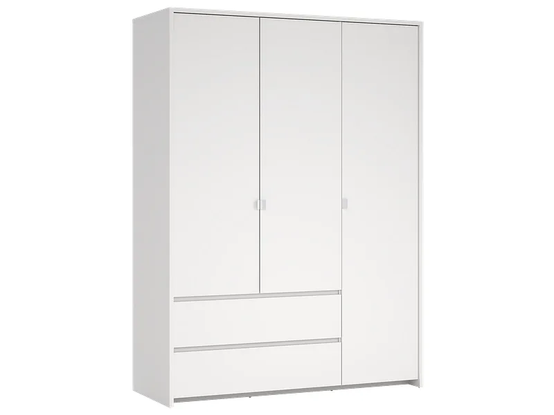 Drehtürenschrank NEXT weiss 3 Türen 2 Schubladen