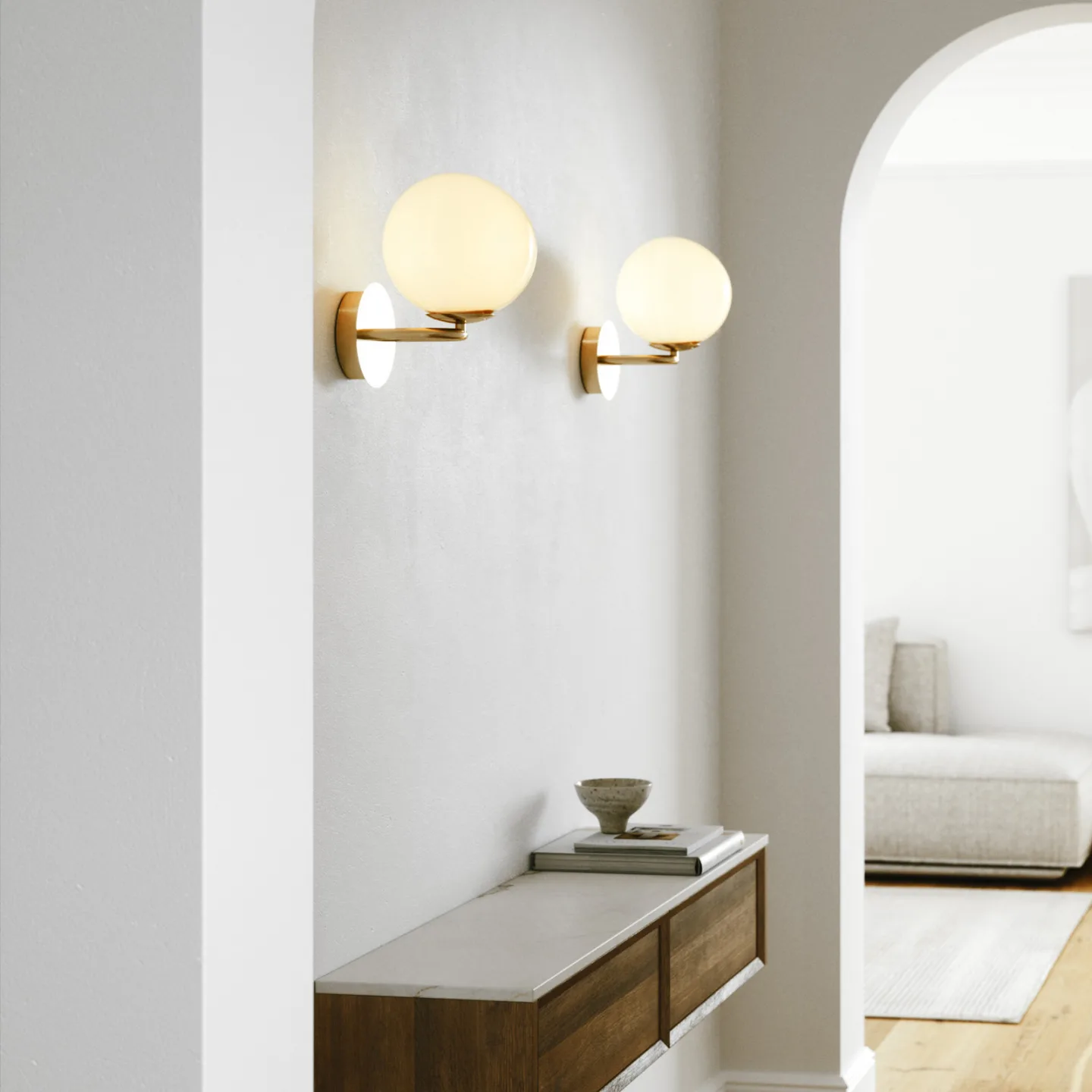 Shapes Wandleuchte Brass - DFTP DFTP by Nordlux - Wohnzimmer - Design - Glas - Kugel