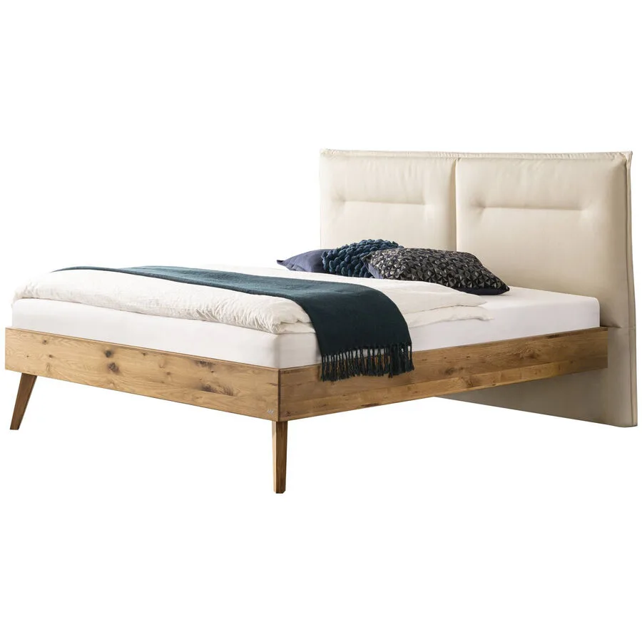 Hasena Bett Sassari Wildeiche, cream Eiche massiv Massivholz 200 x 200 cm
