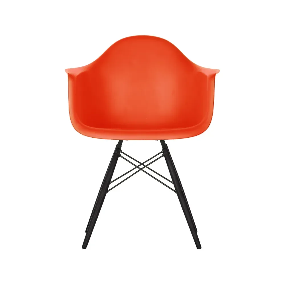 Vitra Eames Plastic Armchair RE DAW stol 03 poppy red-black maple