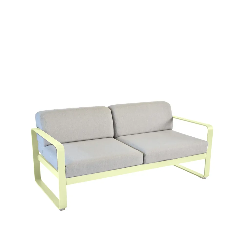Fermob Bellevie 2-sits soffa Frosted lemon (gul), flannel grey dyna