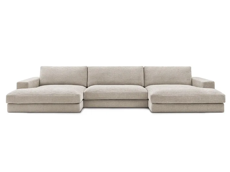 Wohnlandschaft BOBOCHIC LEONARD Stoff mit Textur beige