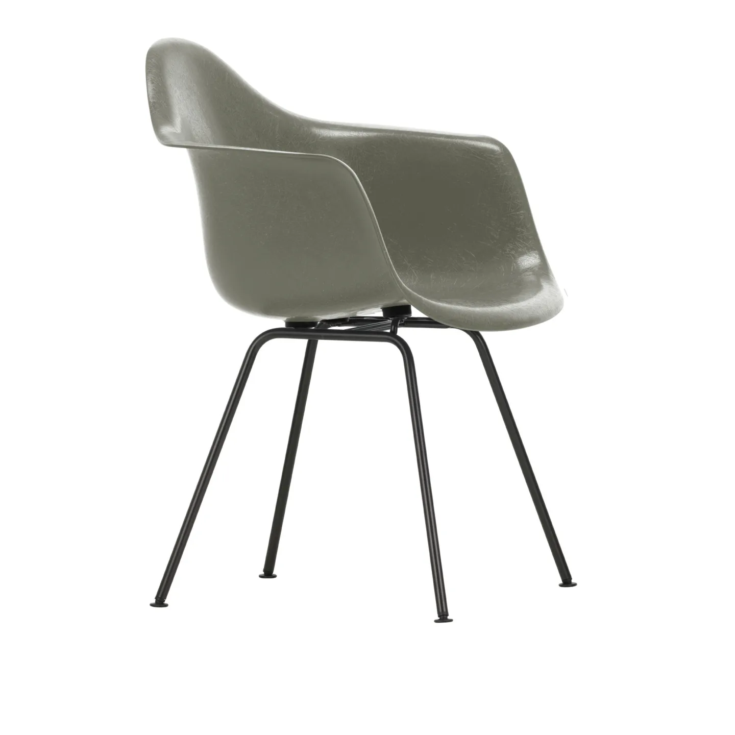 Vitra - Eames Fiberglass Armchair DAX - 06 Raw Umber - Basic Dark - Matstolar - Charles & Ray Eames - Grå - Metall/Syntetiskt
